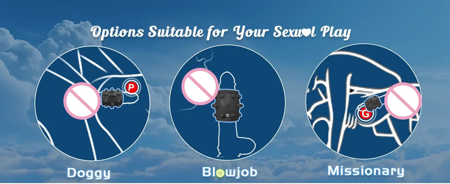 HESEKS Vibrating  Ring Vibrators for Men Delayed Ejaculation