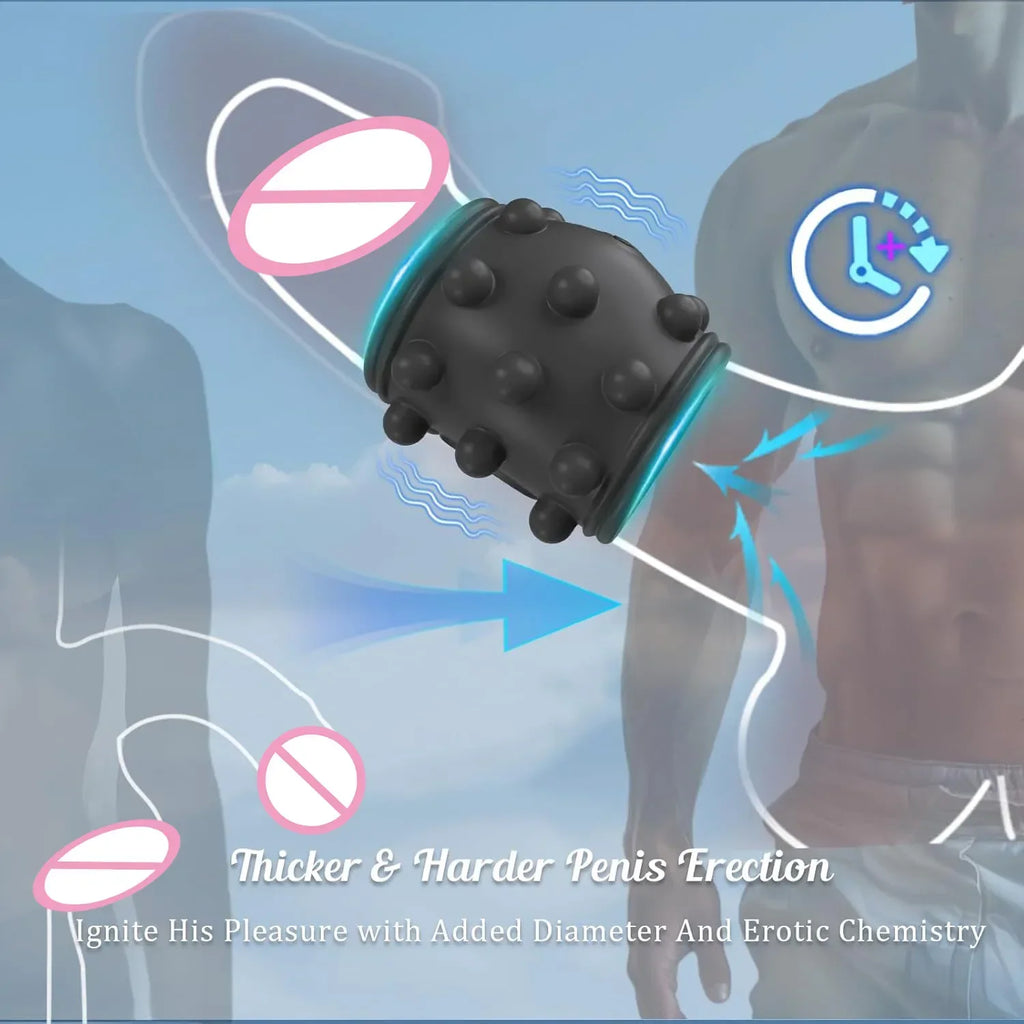 HESEKS Vibrating  Ring Vibrators for Men Delayed Ejaculation